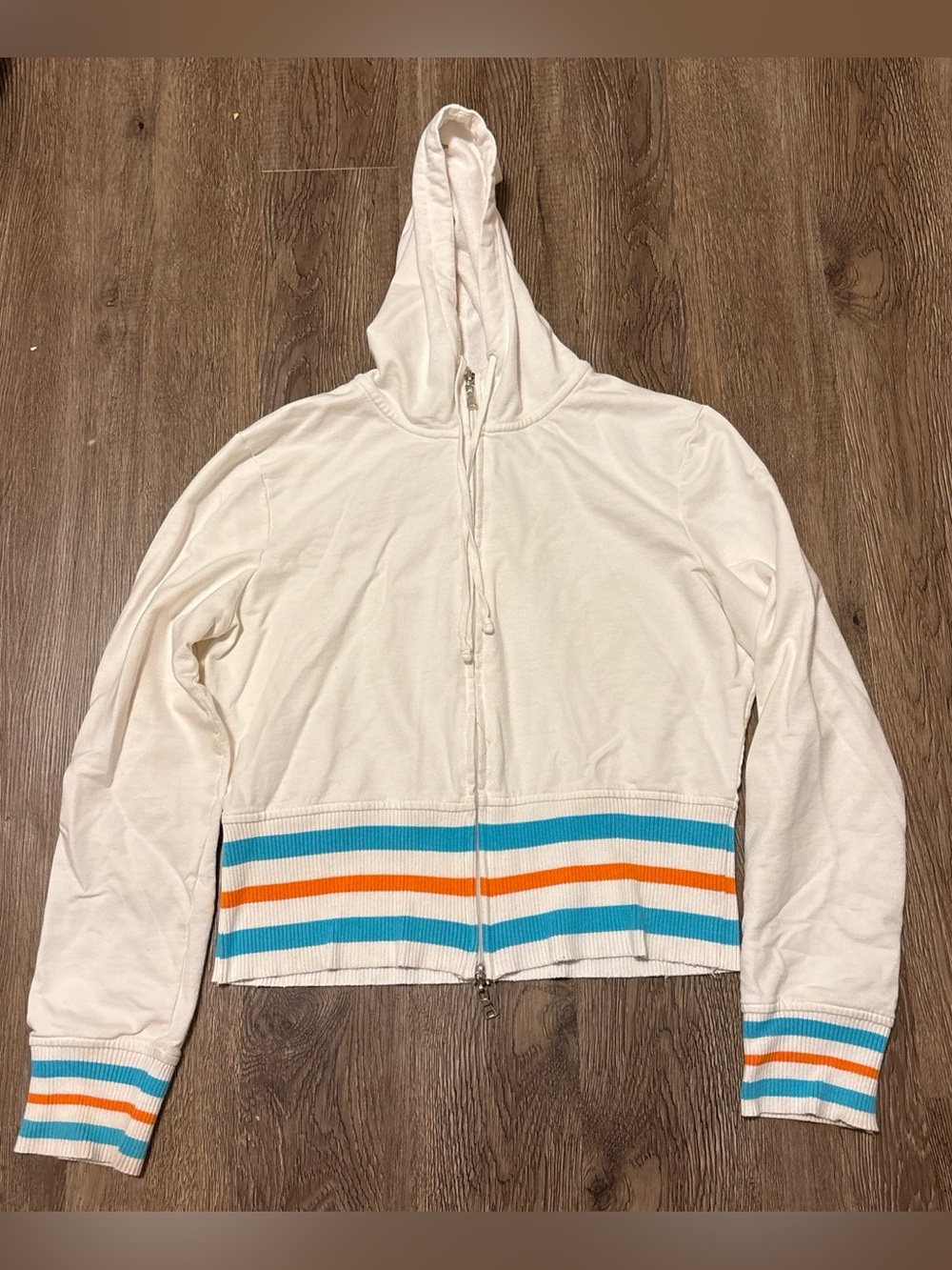 vintage y2k no boundaries white and blue track jacket